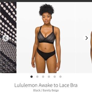 NWOT black awake to lace 32B lululemon bra